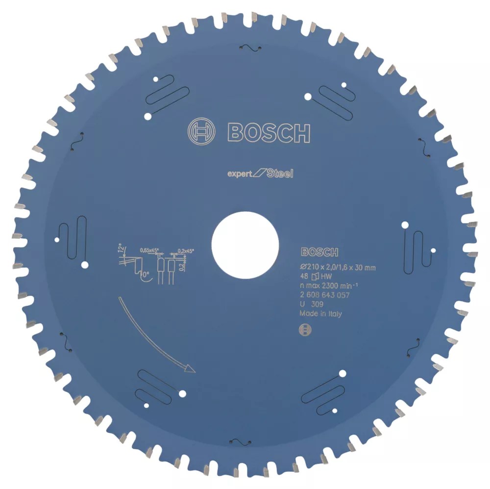 Bosch Expert Steel Circular Saw Blade 210mm x 30mm 48T Screwfix