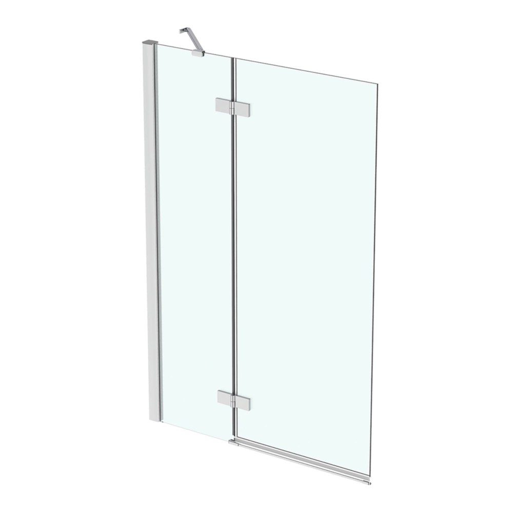 Ideal Standard i.life Frameless Silver 2Panel Hinged Bath Screen Right