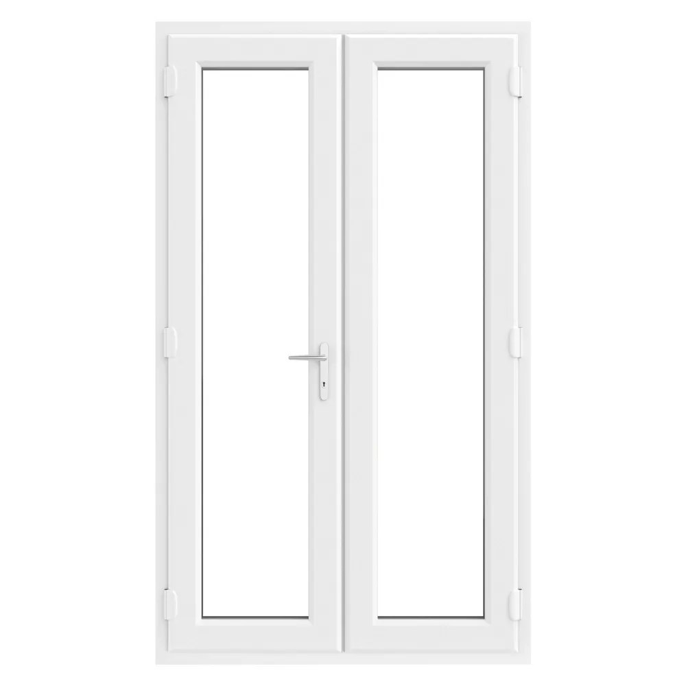 Crystal White DoubleGlazed uPVC French Door Set 2055mm x 1390mm Screwfix