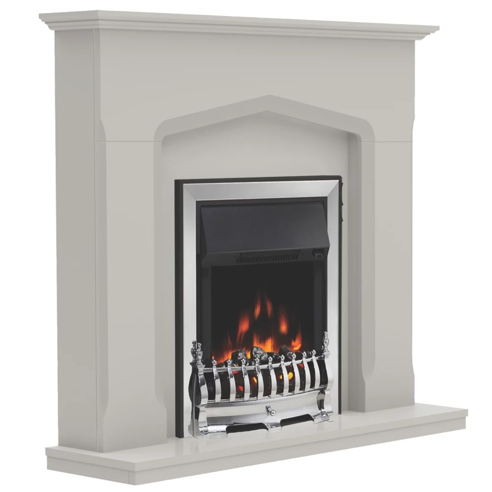Be Modern Bramwell Electric Fireplace Grey PaintedEffect 1142mm x