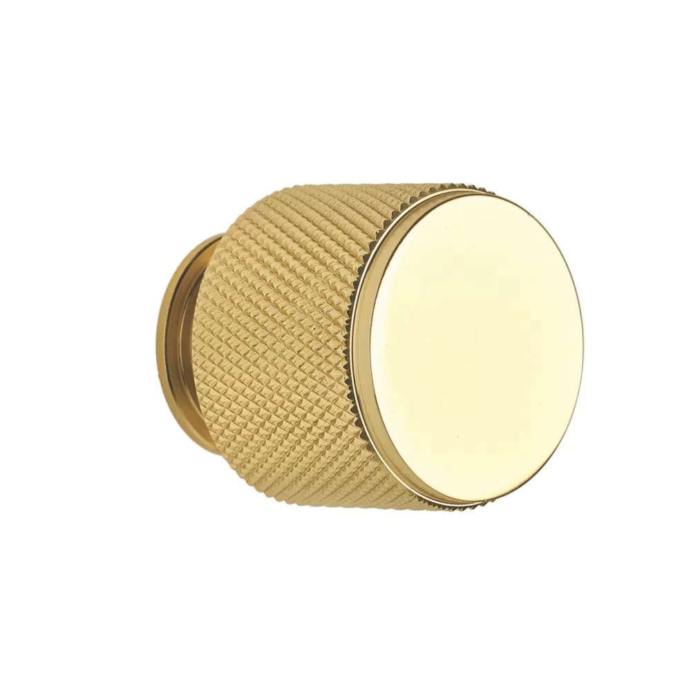 Elite Knobs & Handles Kensington Knurled Knob Brushed Brass