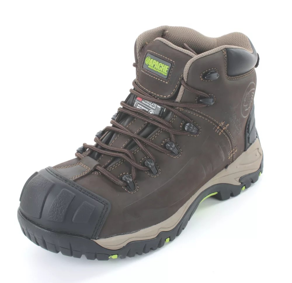 Apache Neptune Size 8 Brown Waterproof Safety Boots Screwfix