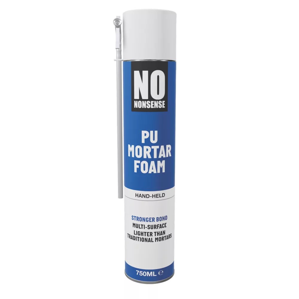 No Nonsense Polyurethane Mortar Foam Hand Held Yellow 750ml Screwfix
