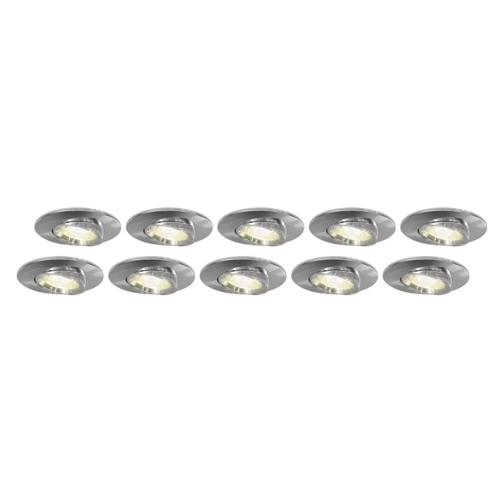 4lite Tilt Fire Rated GU10 Downlights Chrome 10 Pack Screwfix