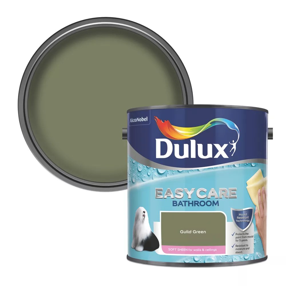 Dulux Easycare 2.5Ltr Guild Green Soft Sheen Emulsion Bathroom Paint