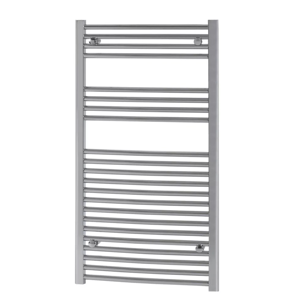 Flomasta 1200mm x 600mm 1443BTU Chrome Curved Towel Radiator Screwfix