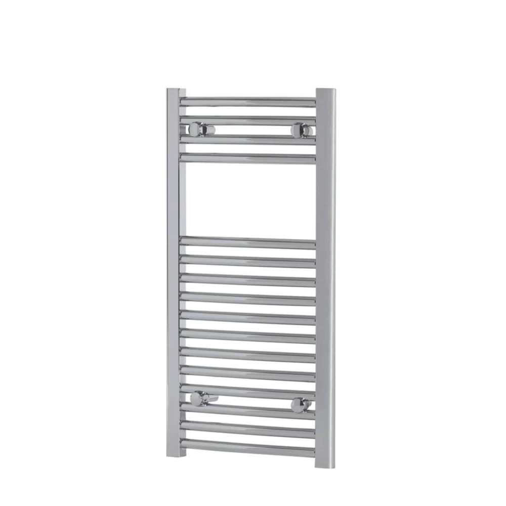 Flomasta 800mm x 400mm 764BTU Chrome Curved Towel Radiator Screwfix