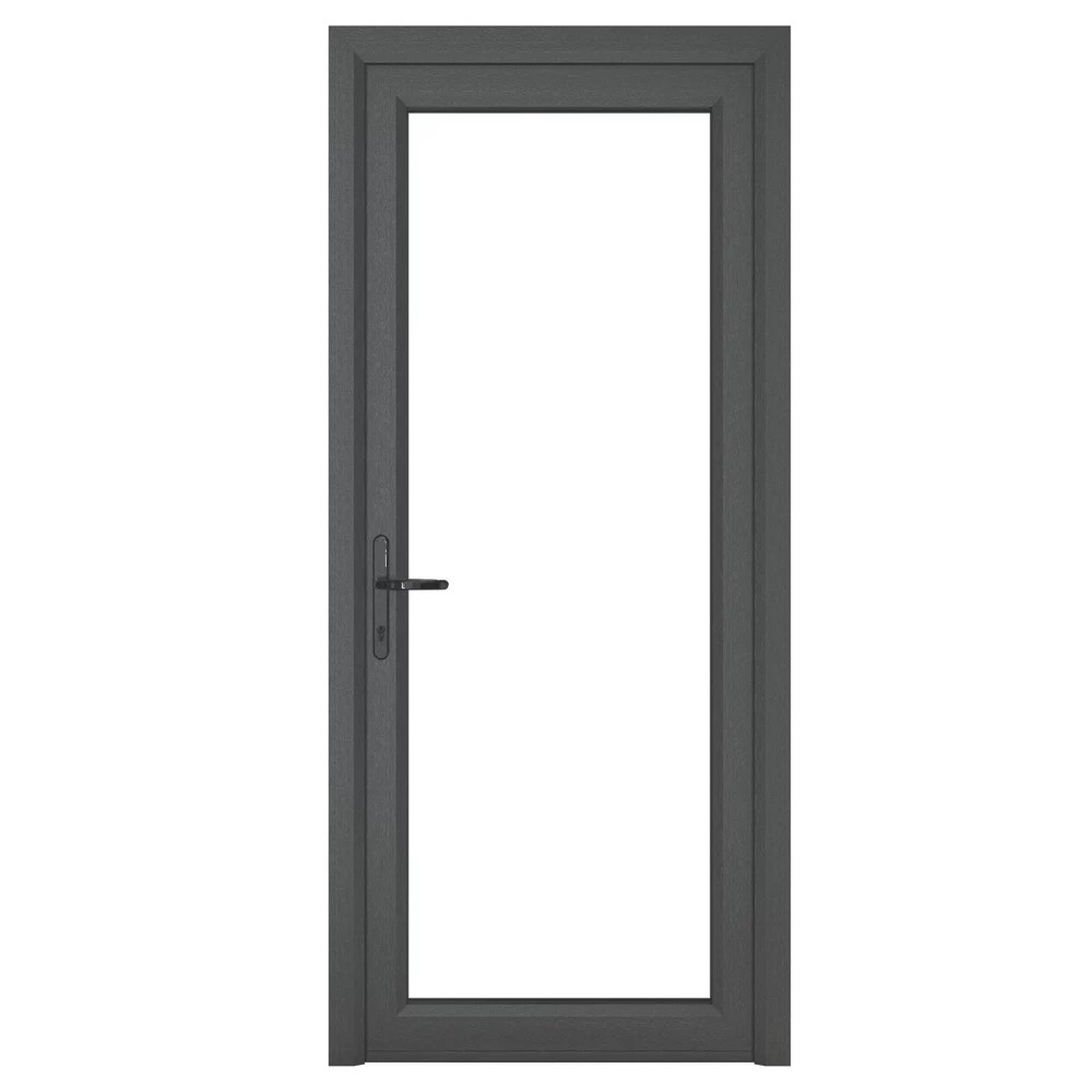 Crystal Fully Glazed 1Clear Light RightHanded Anthracite Grey uPVC