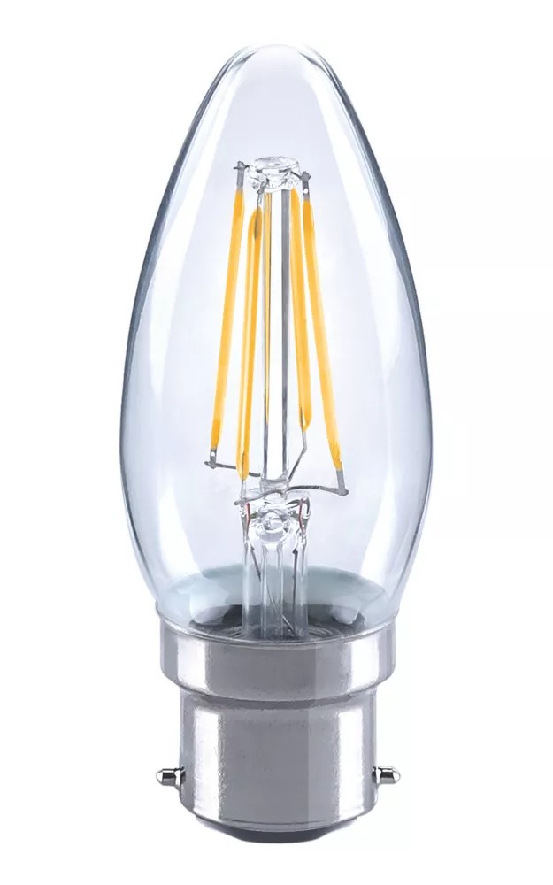 LAP BC Candle LED Virtual Filament Light Bulb 470lm 4.5W Screwfix