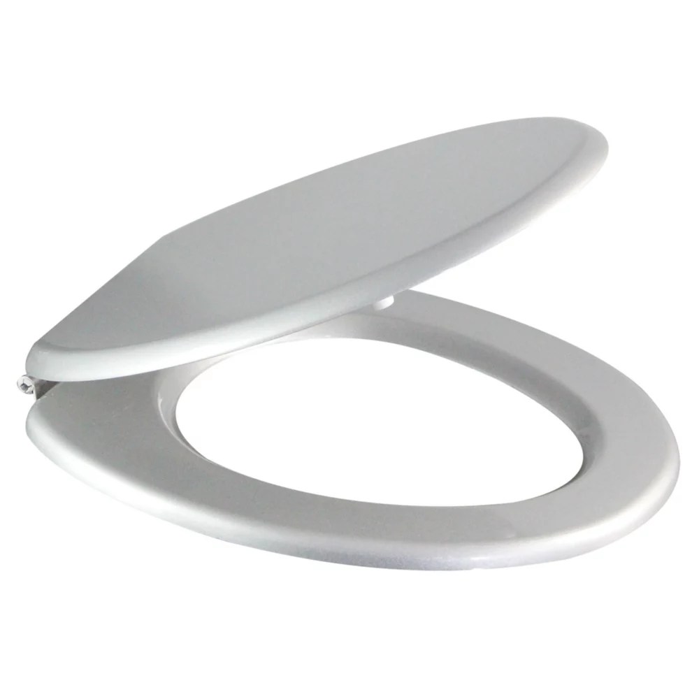 Palmi Toilet Seat Moulded Bamboo Silver Screwfix