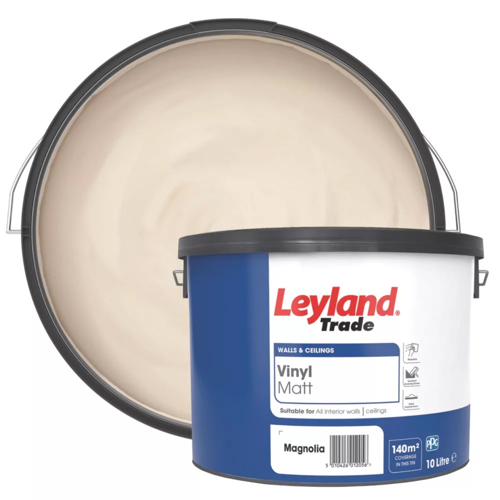 Leyland Trade 10Ltr Magnolia Vinyl Matt Emulsion Paint Screwfix