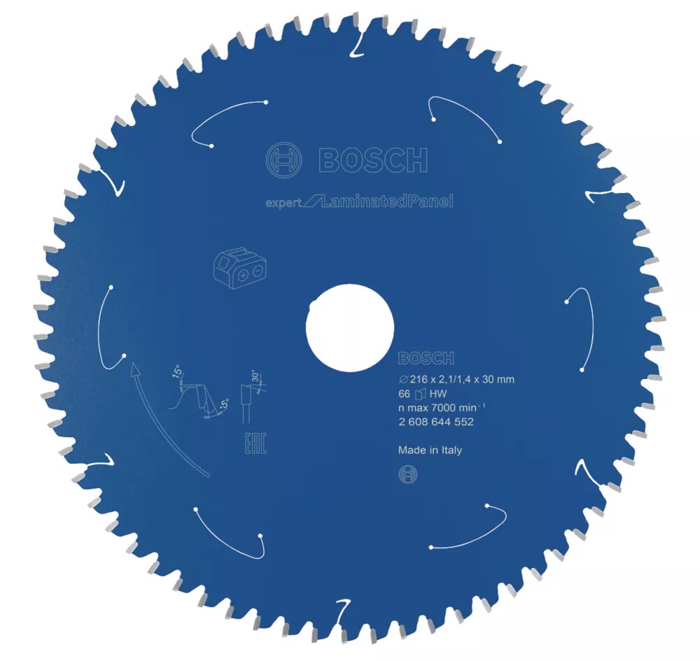Bosch Expert Laminate Panel Circular Saw Blade 216mm x 30mm 66T Screwfix