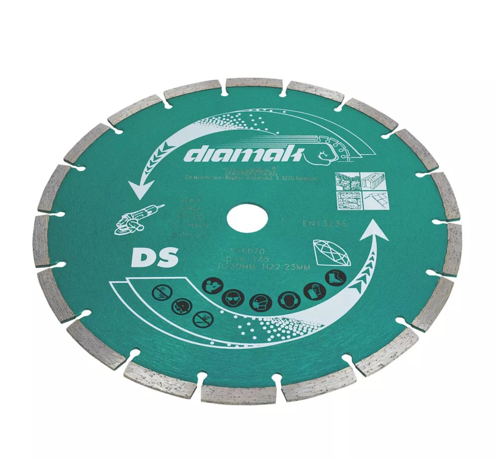 Makita D61145 Masonry Segmented Diamond Blade 230mm x 22.23mm Screwfix