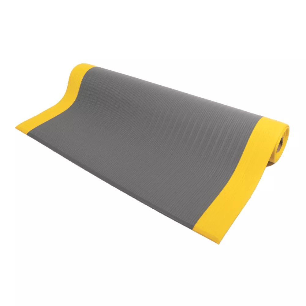 COBA Europe Orthomat AntiFatigue Floor Mat Grey / Yellow 18.3 x 1.2m