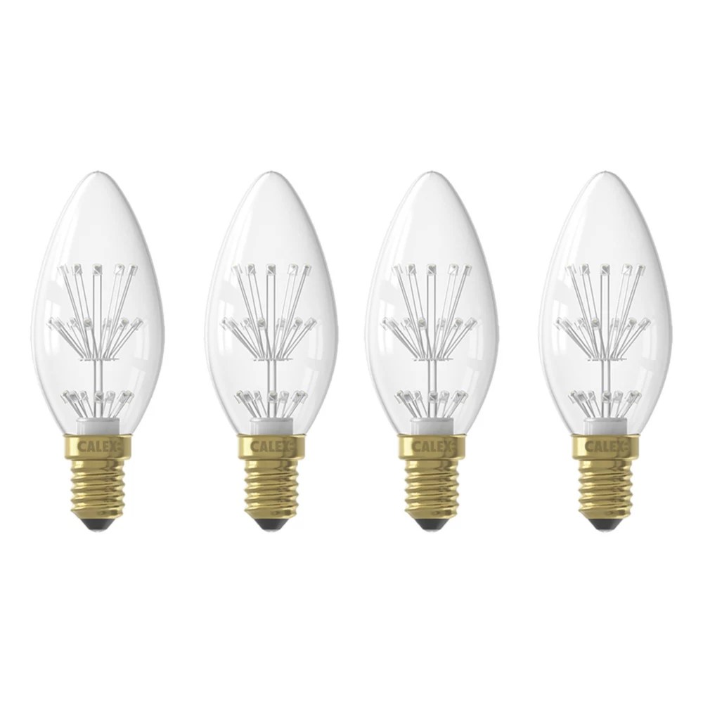 Calex Pearl E14 Candle LED Light Bulb 70lm 1W 4 Pack Screwfix