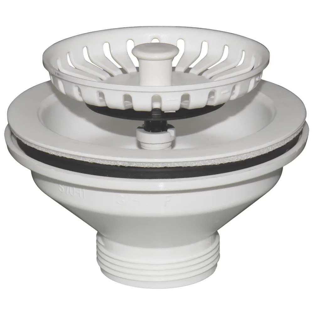 ETAL Sink Strainer Waste without Overflow White 90mm Screwfix