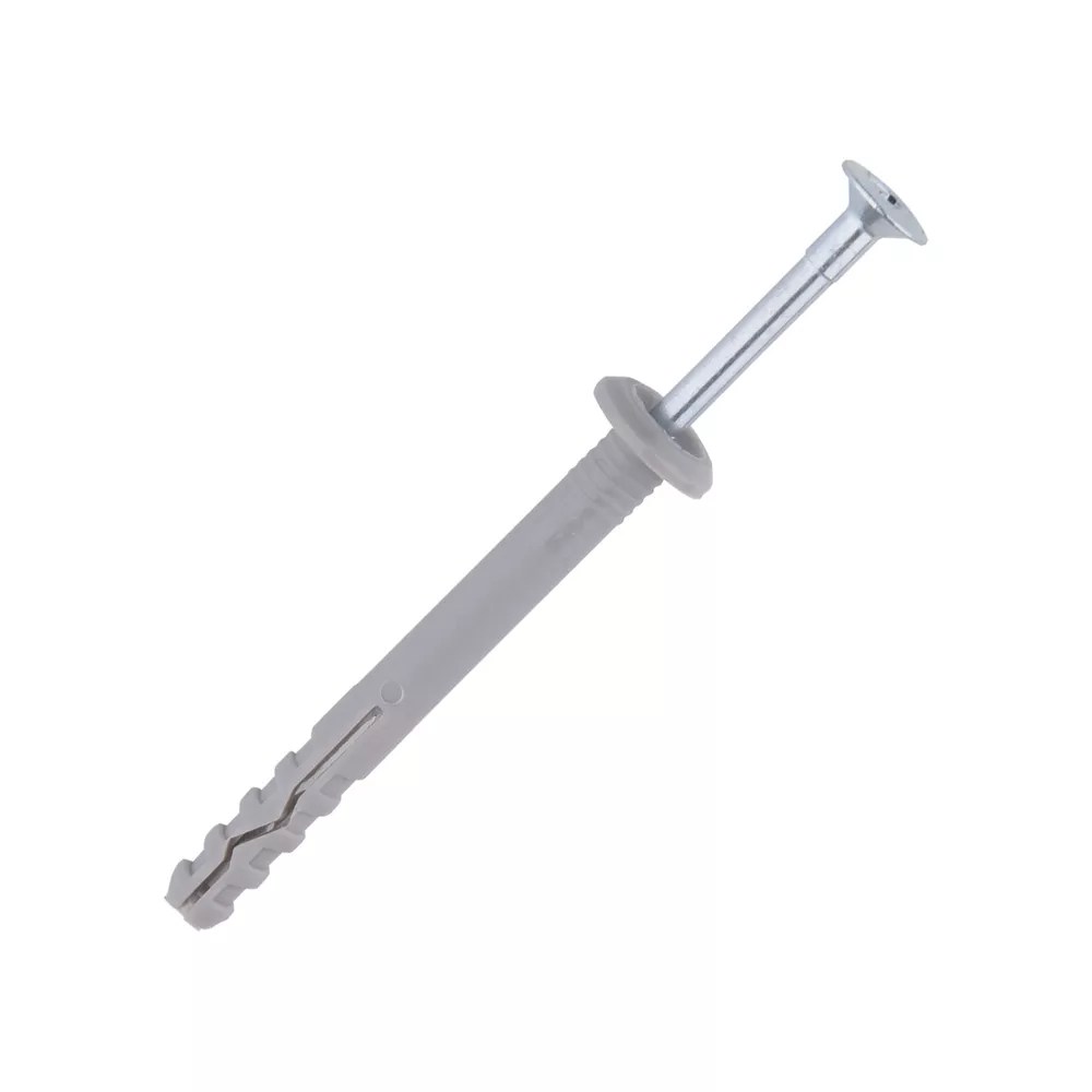 Easyfix Nylon & Steel Mushroom Head Hammer Fixings 6mm x 60mm 100 Pack