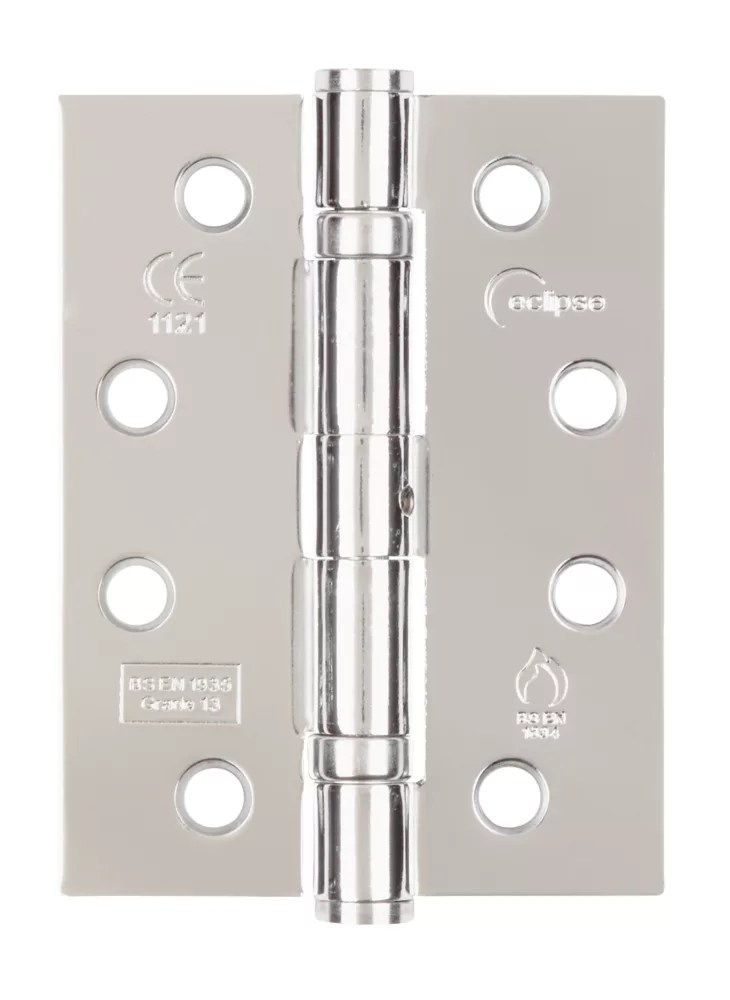 Eclipse Polished Chrome Grade 13 Fire Rated Ball Bearing Hinges 102mm x