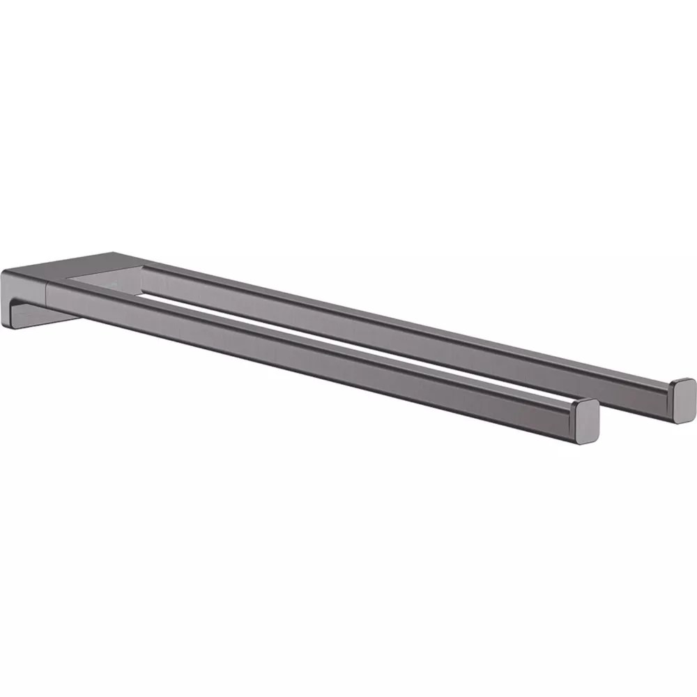 Hansgrohe AddStoris TwinHandle Towel Holder Brushed Black Chrome 80mm