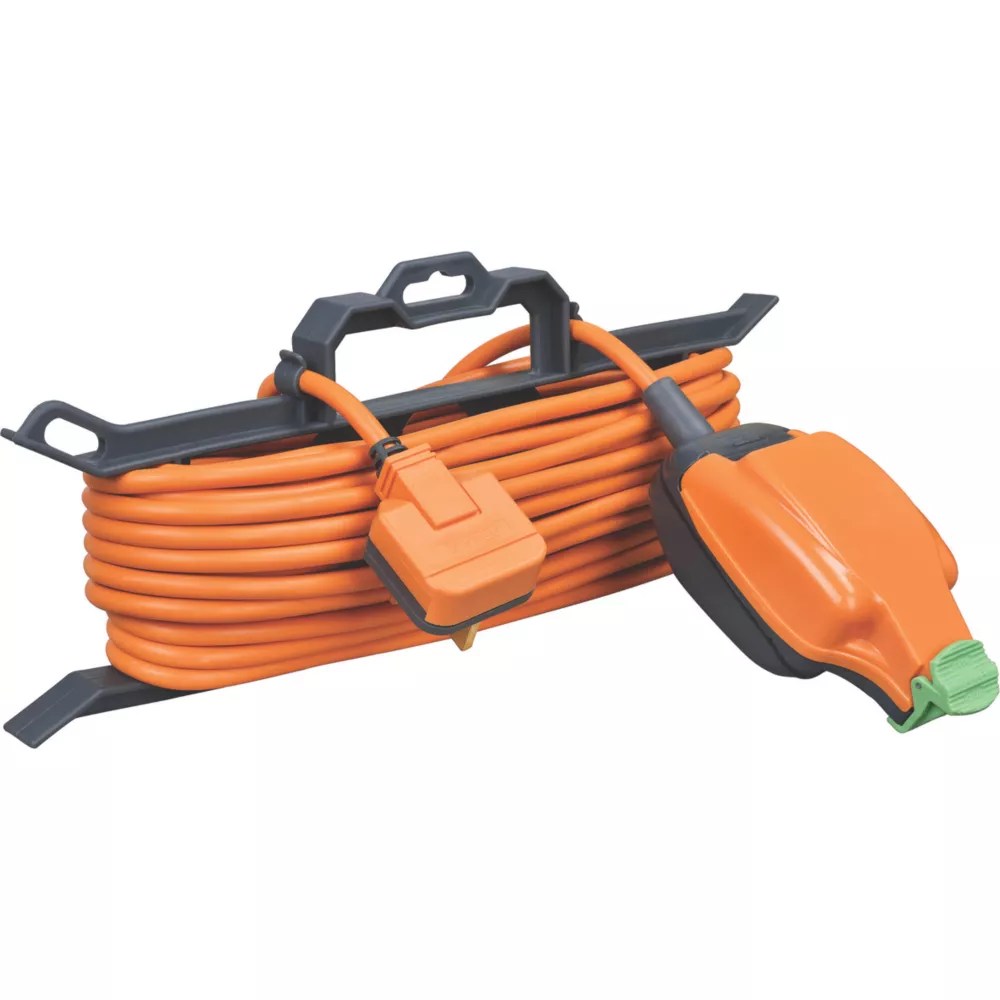 Masterplug 13A 1Gang Unswitched Weatherproof Extension Lead Orange 15m