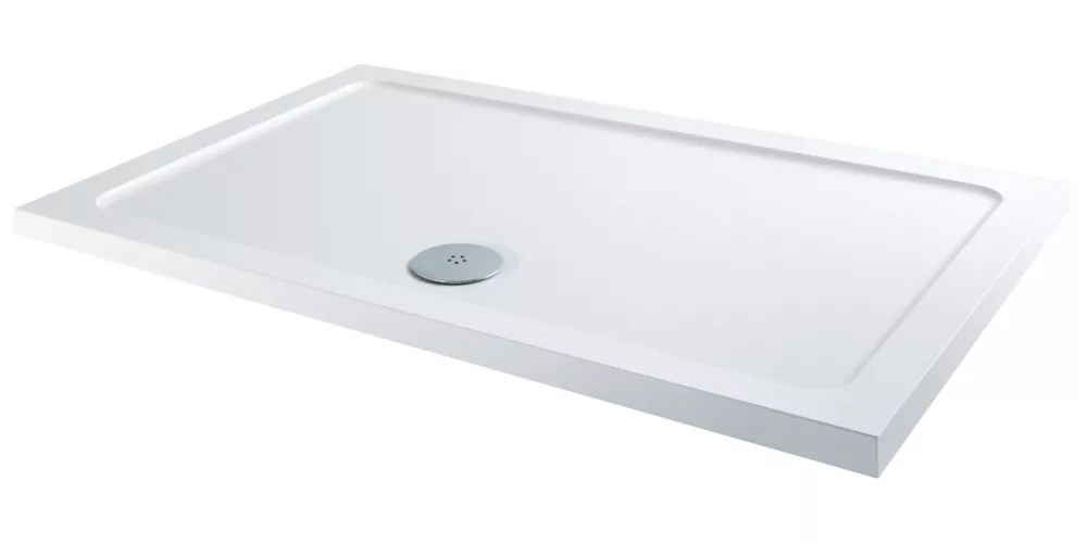 Rectangular Shower Tray White 900 x 760 x 40mm Screwfix