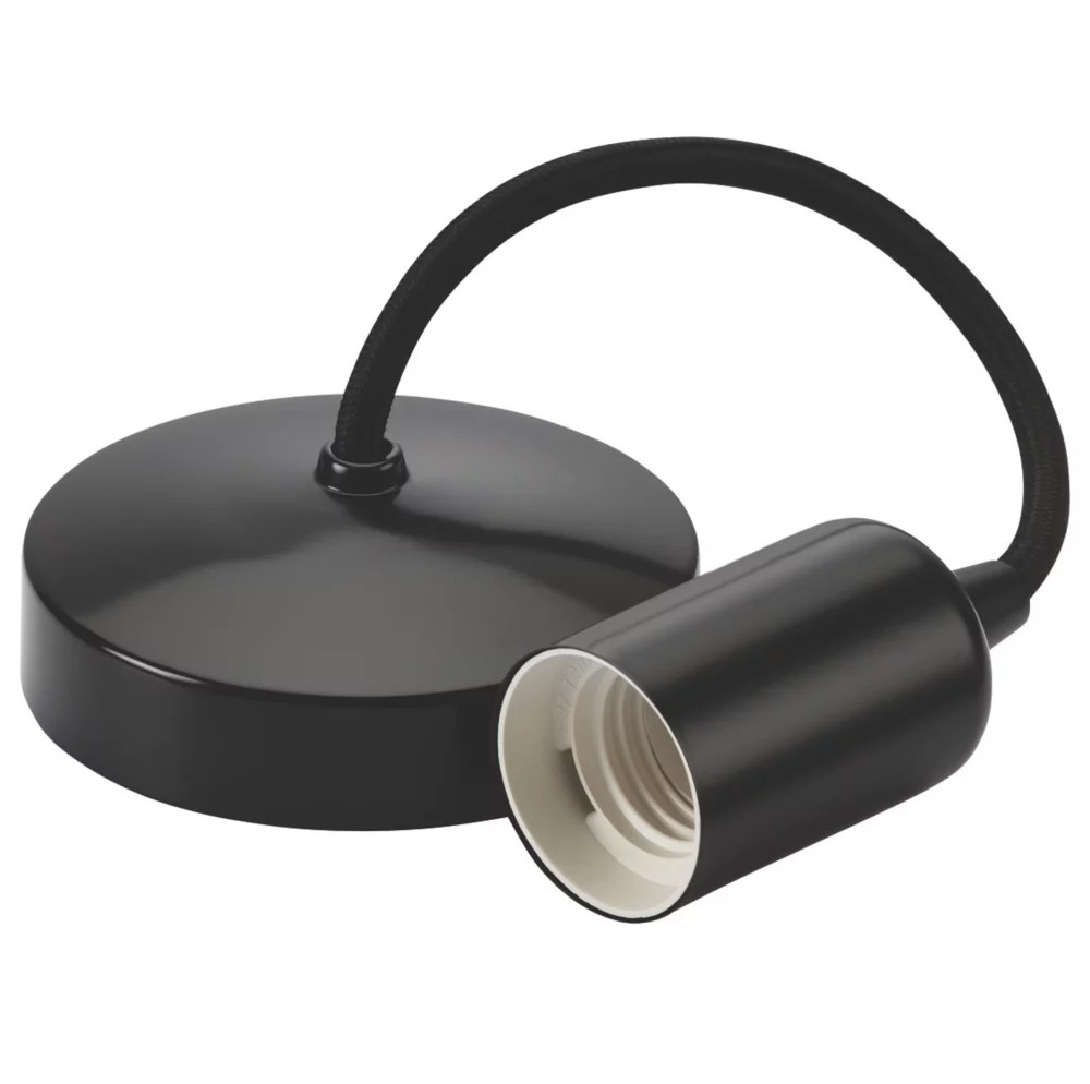 Knightsbridge Contemporary Pendant Matt Black Screwfix