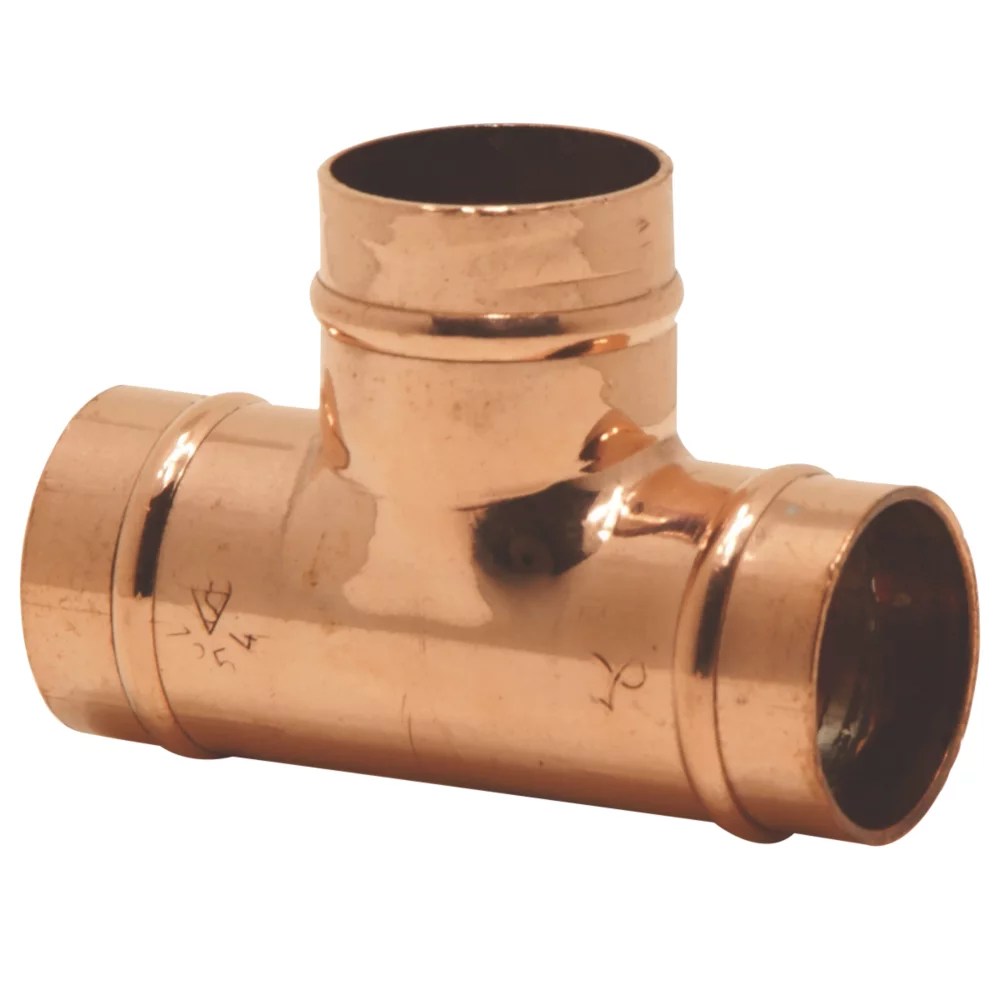 Yorkshire Copper Solder Ring Equal Tees 15mm 5 Pack Screwfix