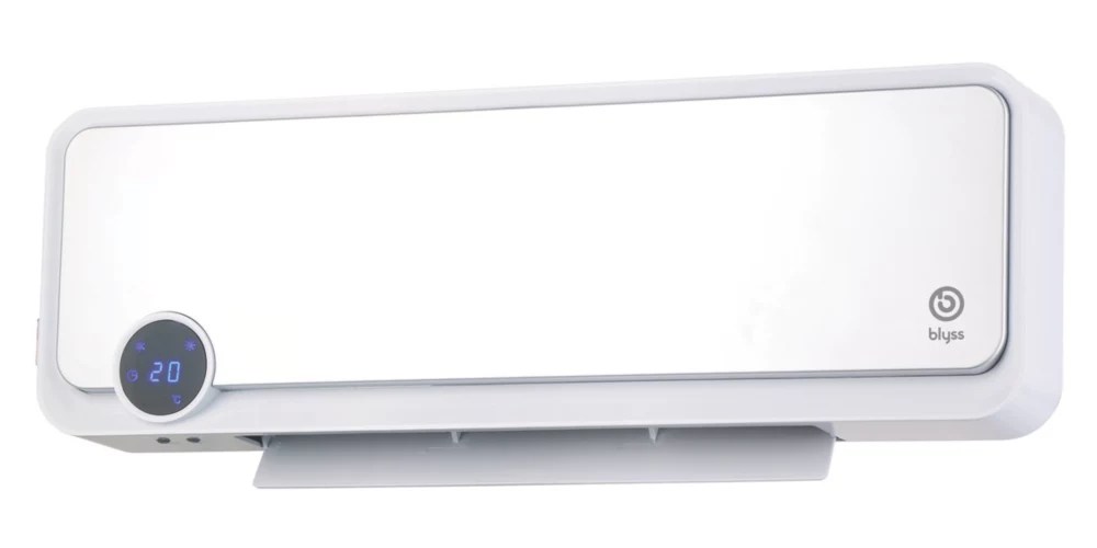 Blyss 2000W Electric WallMounted PTC Heater with Timer White & Silver