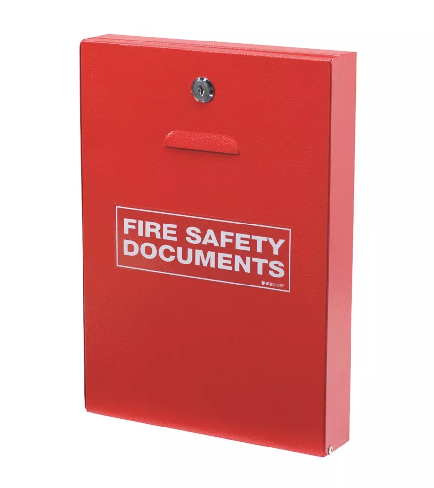 Firechief Key Lock Fire Document 252mm x 60mm x 350mm Red Screwfix