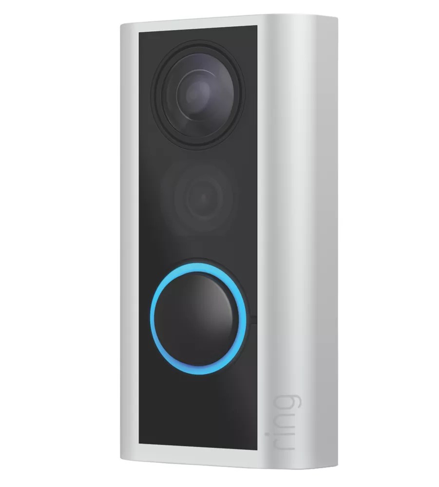 Ring Door View Cam Wireless Video Doorbell Black / Satin Nickel Screwfix