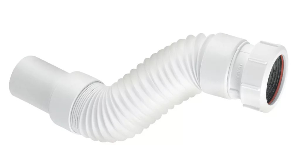 McAlpine Flexcon5 Flexible Waste Pipe Fitting White 32mm x 165210mm