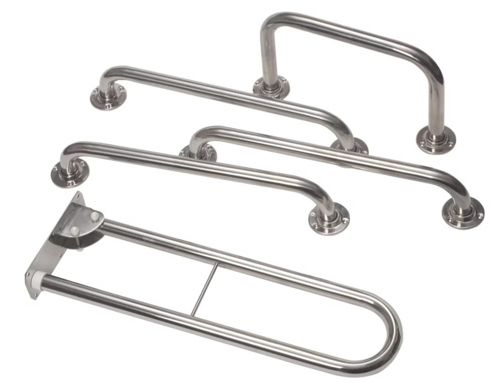 Doc M Bathroom Disability Grab Rails & Rests Stainless Steel 5 Piece