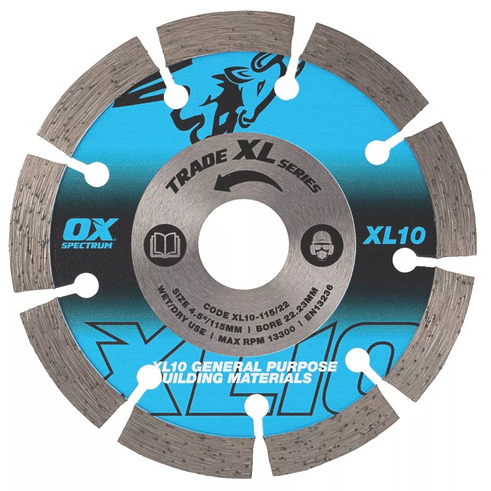 OX Trade XL10 Masonry Segmented Diamond Blade 115mm x 22.23mm Screwfix
