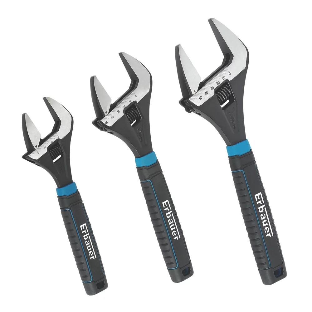 Erbauer Adjustable Wrench Set 3 Pieces Screwfix