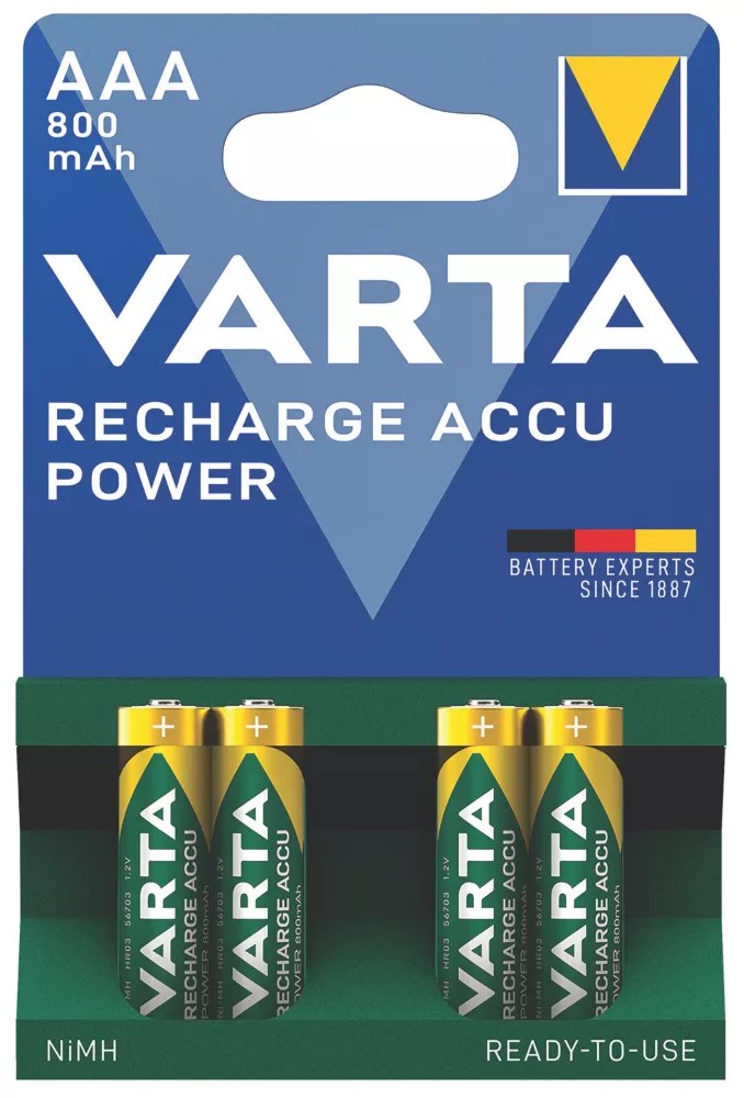 Varta Ready2use Rechargeable Batteries Aaa Pack Of 4 Batteries
