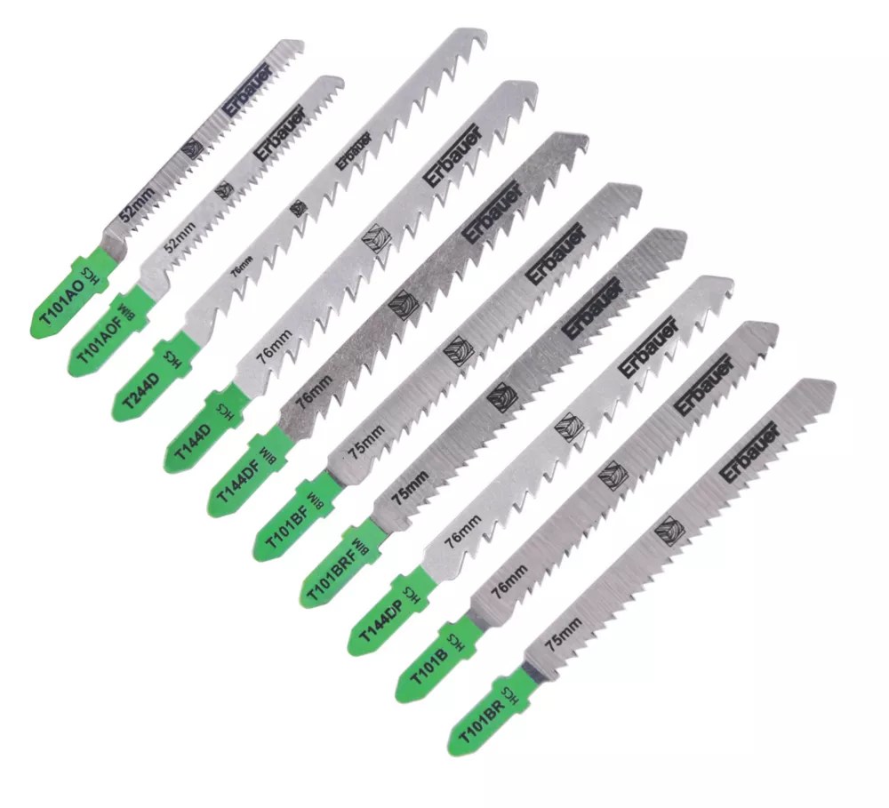Erbauer Wood Jigsaw Blades 10 Piece Set Screwfix