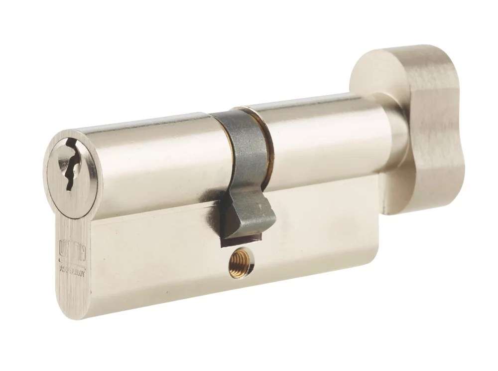 Union 6Pin Thumbturn Euro Cylinder Lock 3535 (70mm) Satin Nickel Screwfix