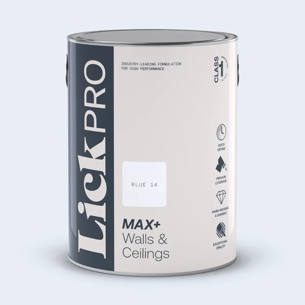 LickPro Max+ 5Ltr Blue 14 Matt Emulsion Paint Screwfix