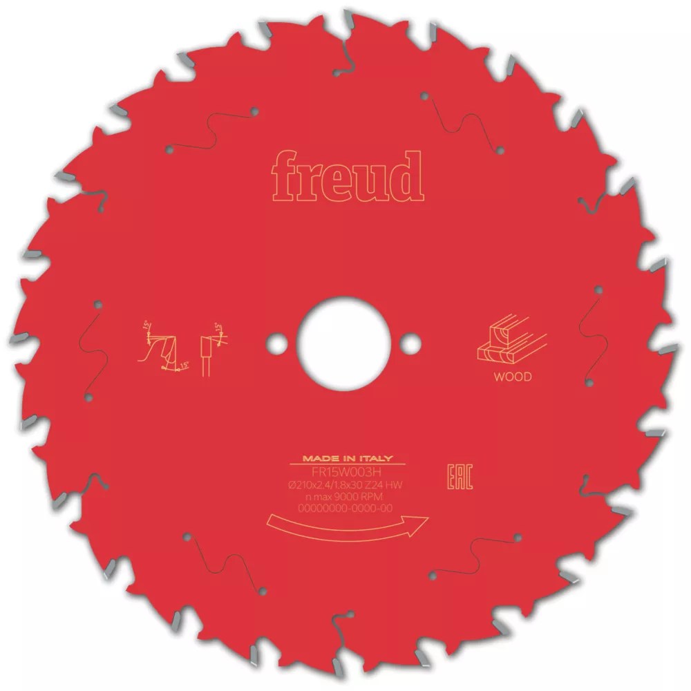 Freud Wood Circular Saw Blade 210mm x 30mm 24T Screwfix