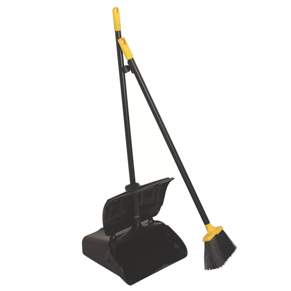 Bentley LongHandled Dustpan & Brush Black Screwfix