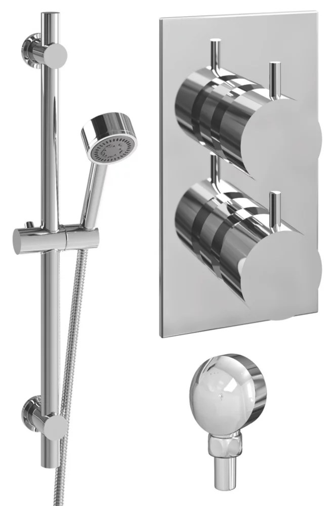 ETAL Mystique RearFed Concealed Polished Chrome Thermostatic Bar Mixer Shower Screwfix