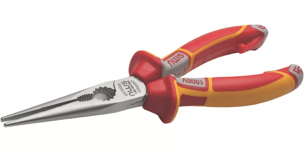 NWS VDE Extra Reach Long Nose Pliers 8" (205mm) Screwfix