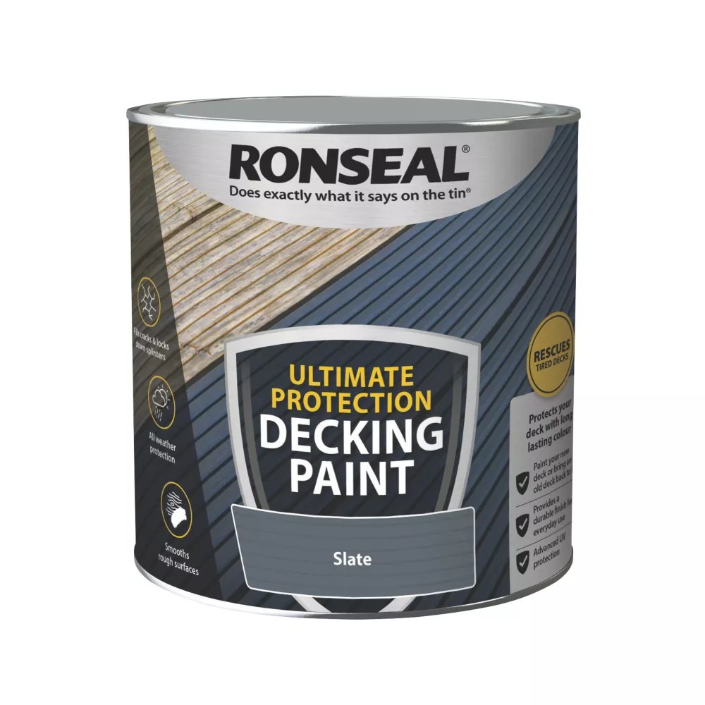 Ronseal Ultimate Protection 2.5Ltr Slate Decking Paint Screwfix