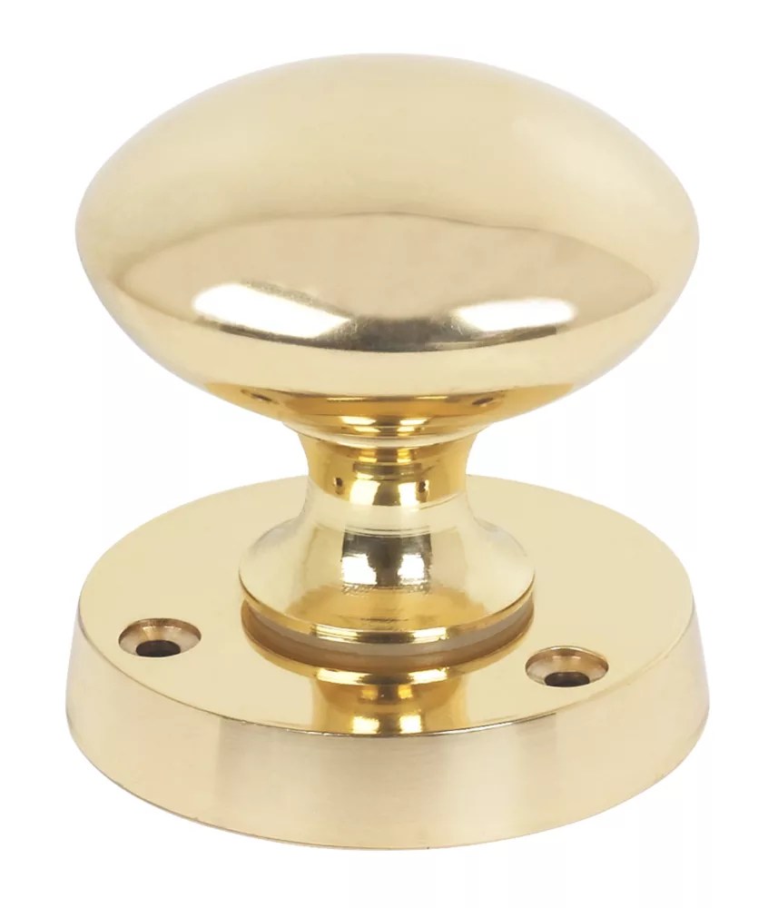 Essentials Victorian Mortice Knobs 54mm Pair Polished Brass Screwfix