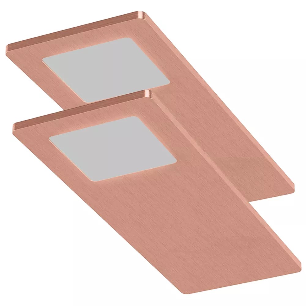 Sensio Astro TrioTone Rectangular LED Under Lights Copper 9.6W 240270lm 2 Pack Screwfix