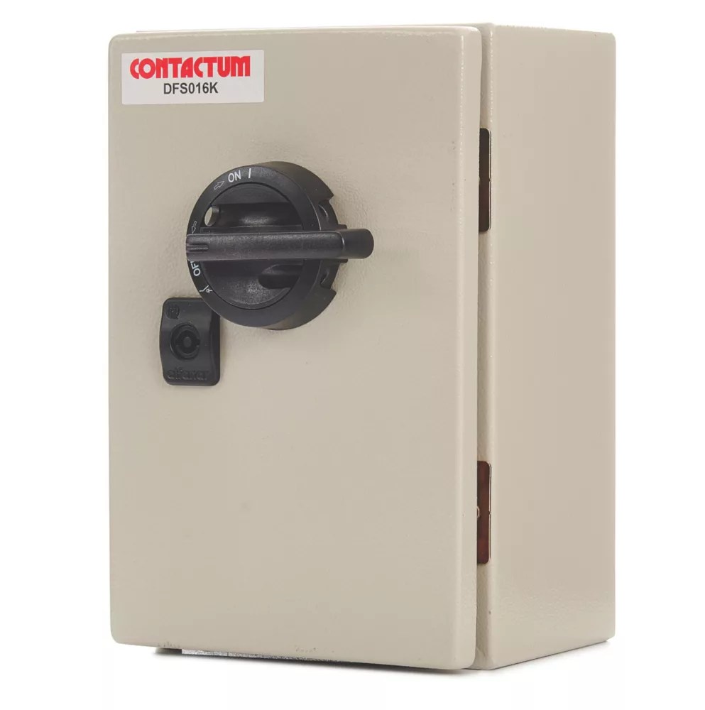 Contactum DFS016K 16A 3P+N+E Fused 3Phase Enclosed Switch Fuse Screwfix