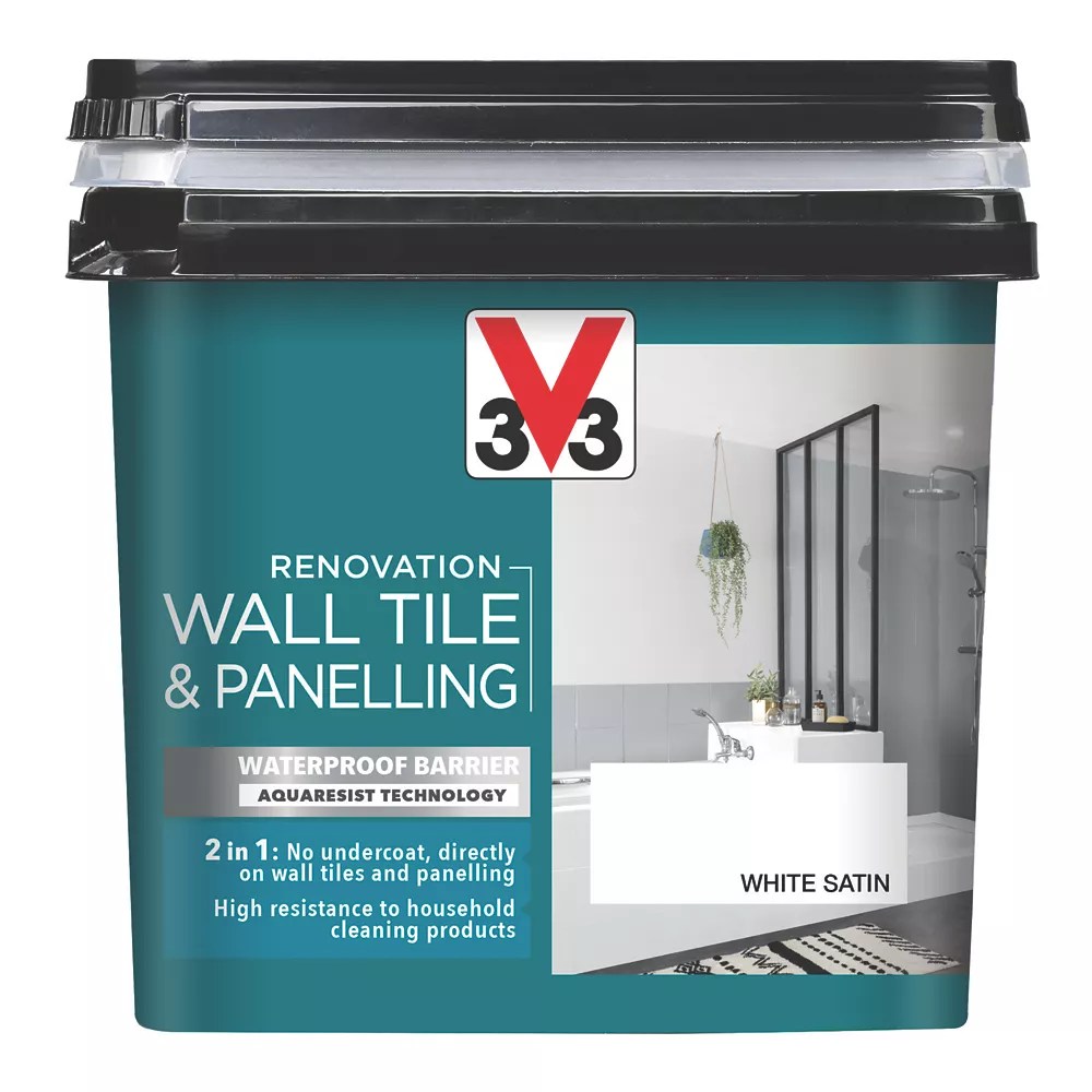 V33 750ml White Satin Tile Paint Screwfix