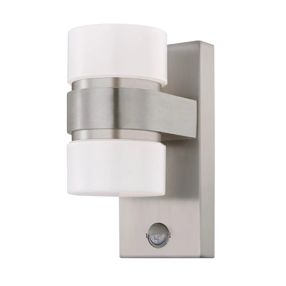 Eglo Atollari Outdoor LED Up/Down Wall Light With PIR Sensor Silver 9W