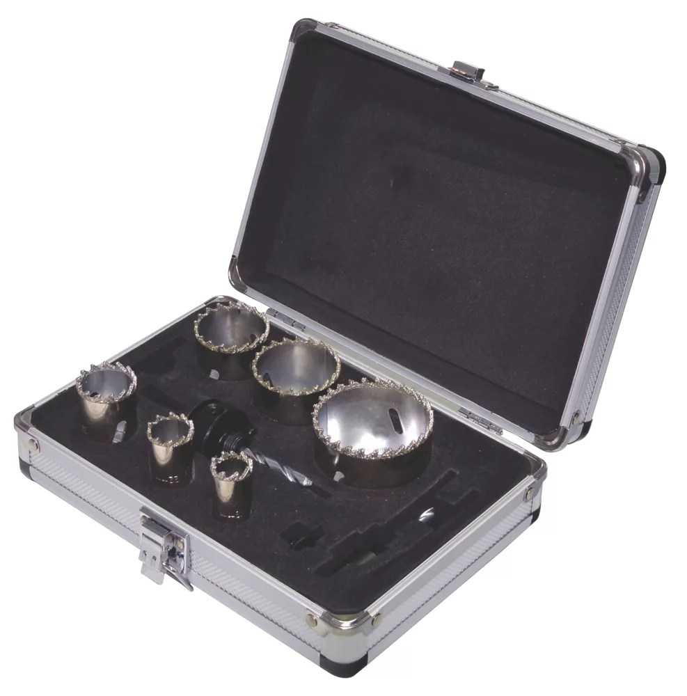 6Saw Ceramic Tiles & Marble Diamond Grit Holesaw Set Screwfix