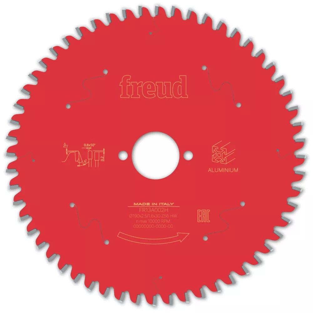 Freud F03FS09815 Aluminium/Plastic Circular Saw Blade 190mm x 30mm 56T Screwfix